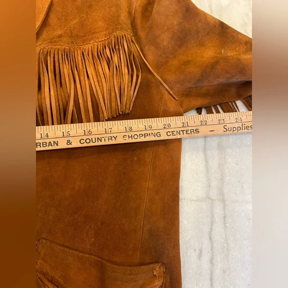 Vintage 60’s Brown Suede Western Fringe Jacket Sylvia Women Sz L Boho Hippie - Picture 8 of 16